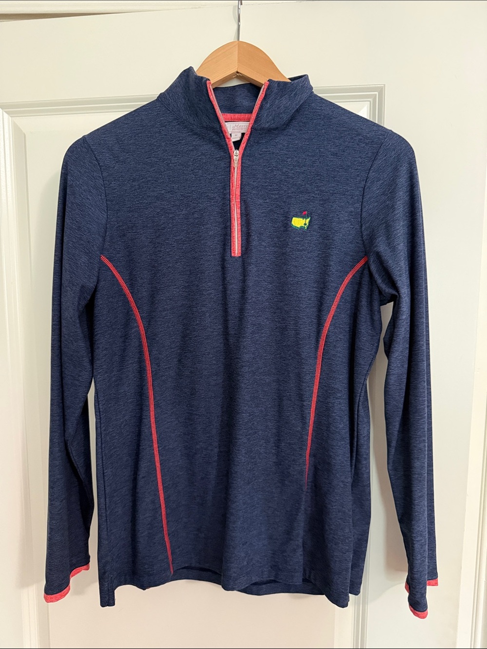 Peter Millar women’s Navy Quarter-Zip Pullover with Masters logo